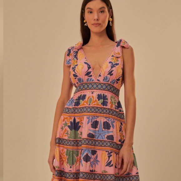 NWT Farm Rio Seashell 🐚Tapestry Sleeveless Midi Dress - Picture 3 of 6